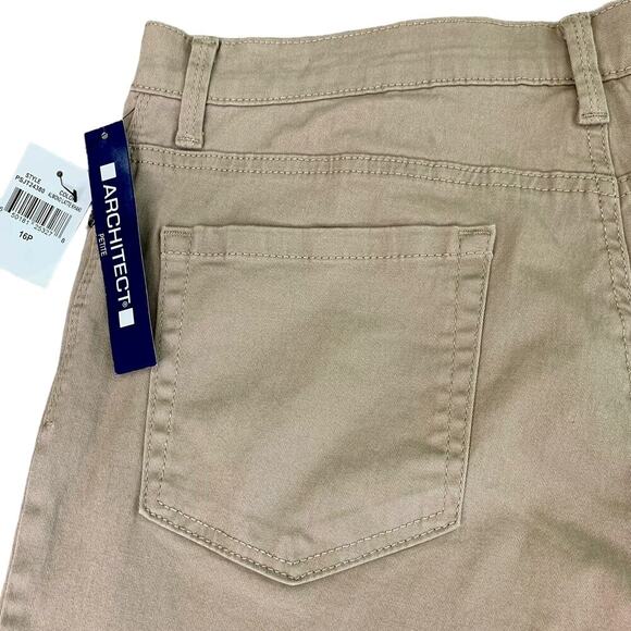 Architect Petite Classic Straight High Rise Khaki Jeans Stretchy Women Size 16P - Picture 7 of 13